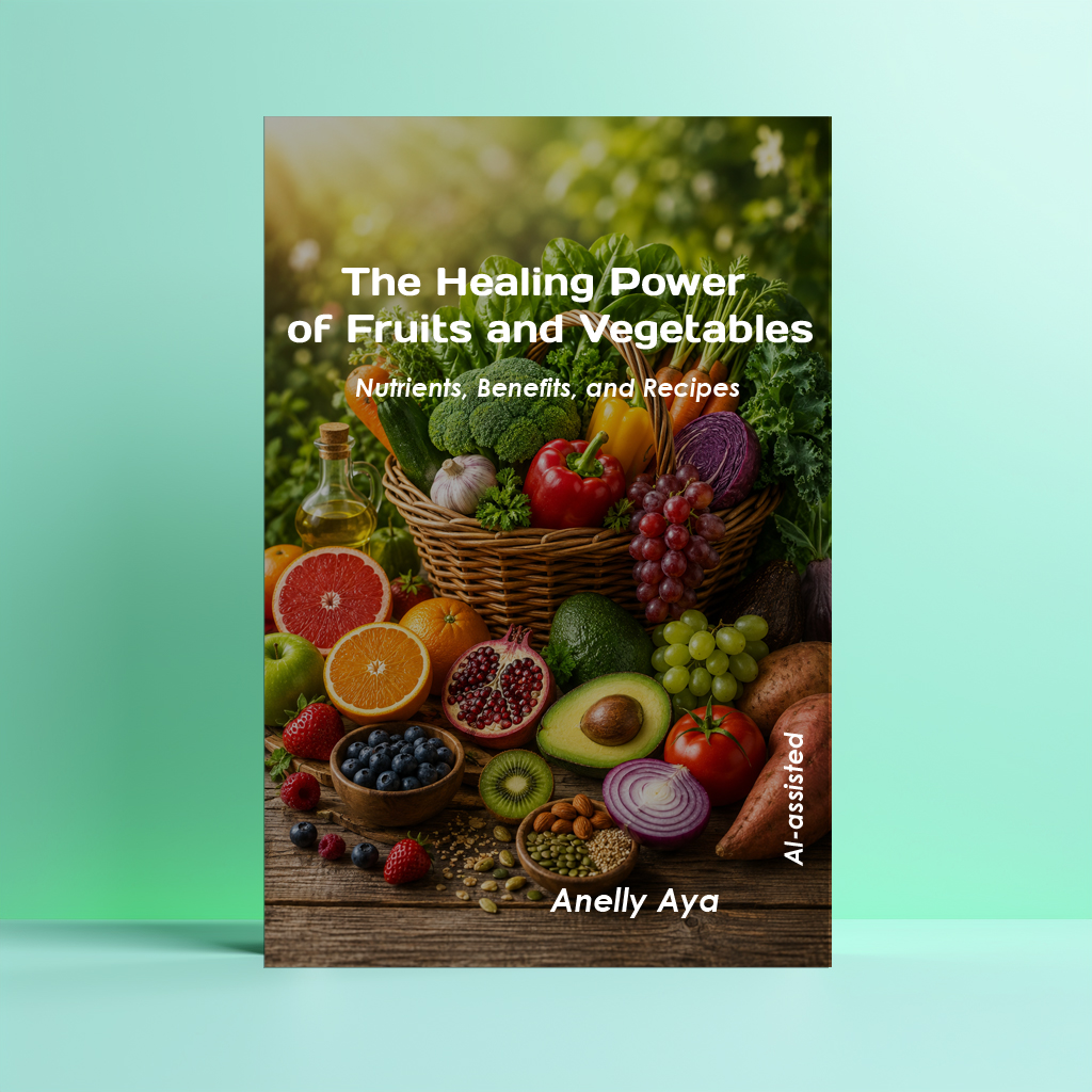 The-Healing-Power-of-Fruits-and-Vegetables-Nutrients-Benefits-and-Recipes - e-book by Anelly Aya, healing fruits and vegetables healthy eating nutrition guide plant based recipes and wellness antioxidants vitamins minerals foods gut health and natural nutrition healthy recipes for everyday wellness whole foods healthy aging immune support